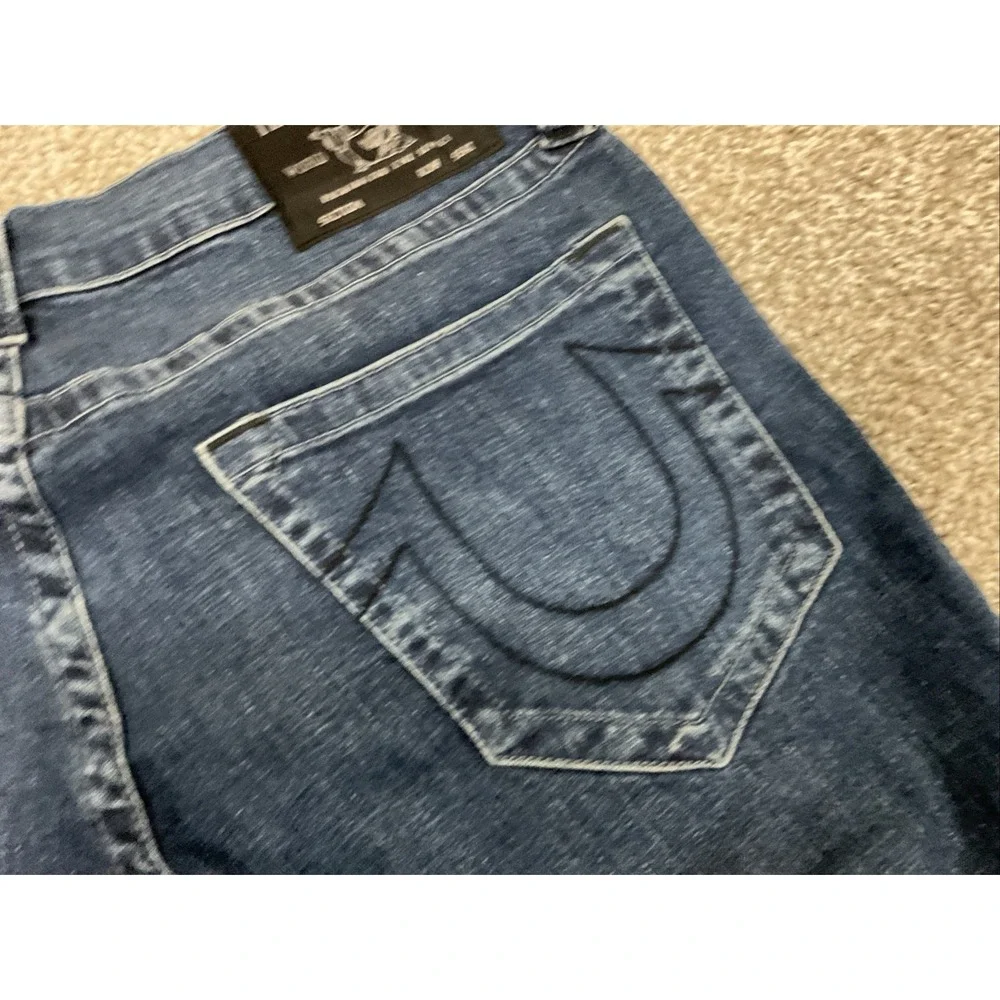 True Religion Rocco No Flap Relaxed Skinny Denim Jeans 32W Men's Dark Wash Blue